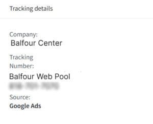 tracking details area